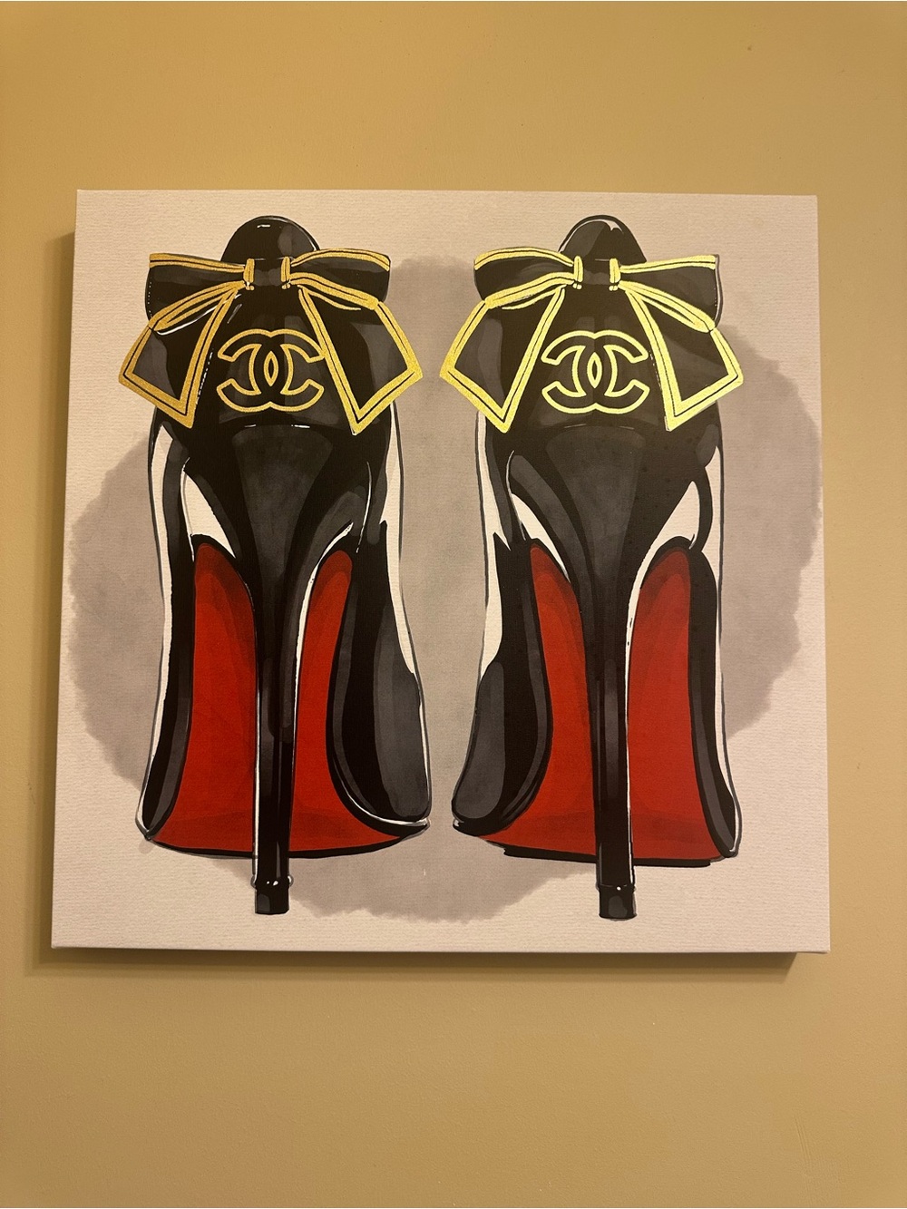 Black Bow Heel Pumps - Black-Canvas